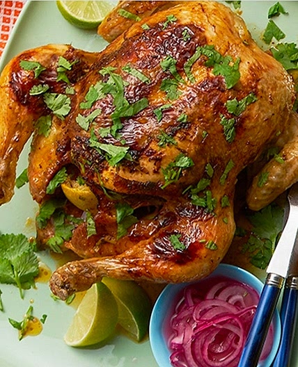 Chipotle & lime roast chicken with quick pickled onions