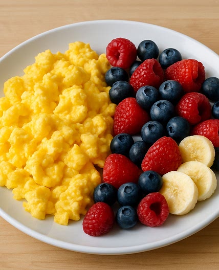 Roerei met fruit