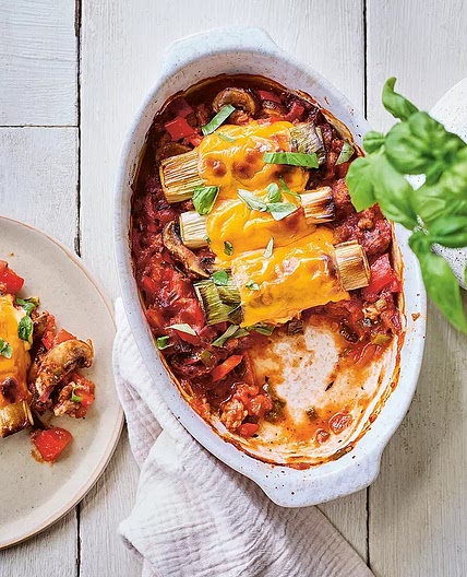 Cannelloni van gepofte prei