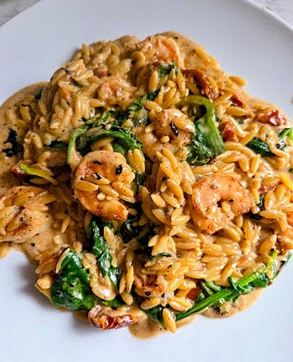 One Pan Shrimp Orzo
