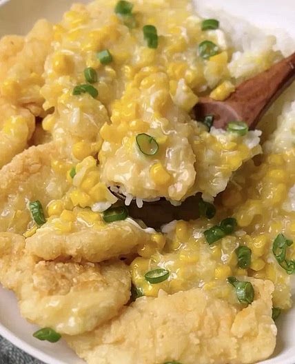Cantonese Fried Fish with Cream Corn