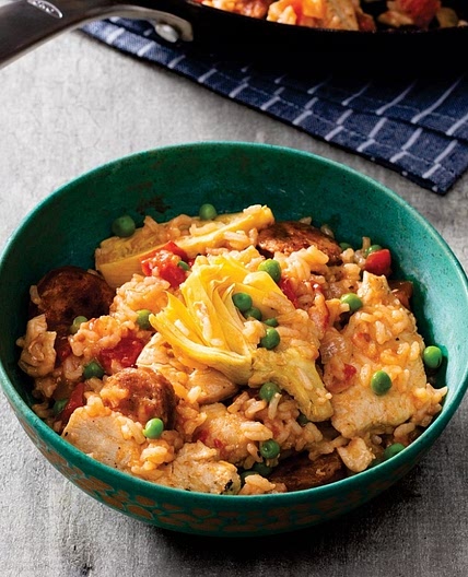 Chicken and Rice with Chorizo and Artichokes
