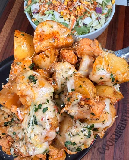 Crockpot Garlic Parmesan Chicken and Potatoes