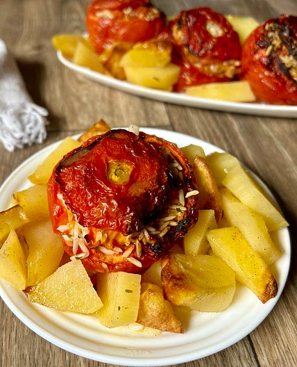 Air Fryer Tomatoes with Rice