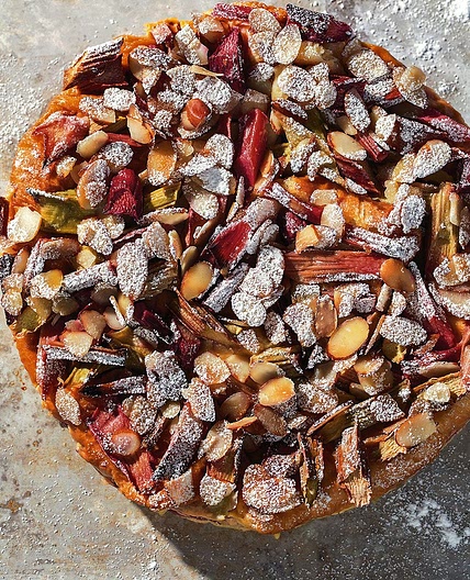 Rhubarb & Custard Torte