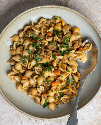 One Pot Italian Pasta and Lentils