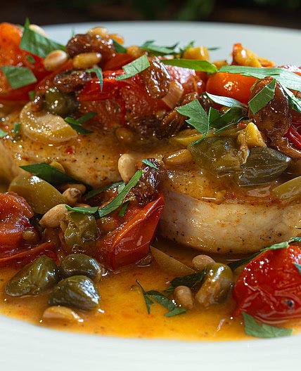 Sicilian Swordfish with Tomatoes - Easy Meals with Video Recipes by Chef Joel Mielle - RECIPE30