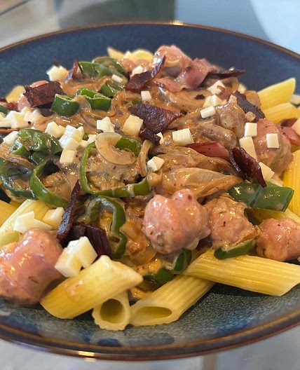 Pasta con Creamy Mushroom sauce