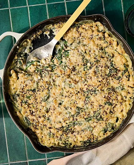 Creamy Lemon-Parmesan Spinach & White Bean Casserole