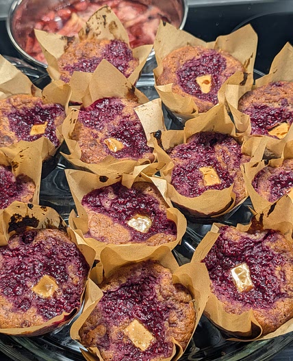 Raspberry cream cheese muffins