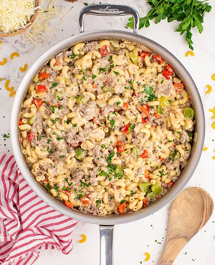 Philly Cheesesteak Pasta