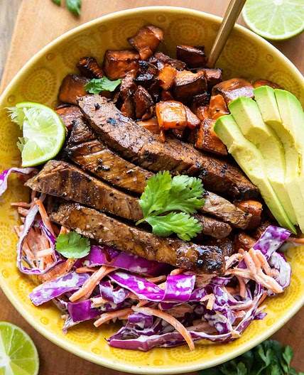 Carne Asada Sweet Potato Bowls