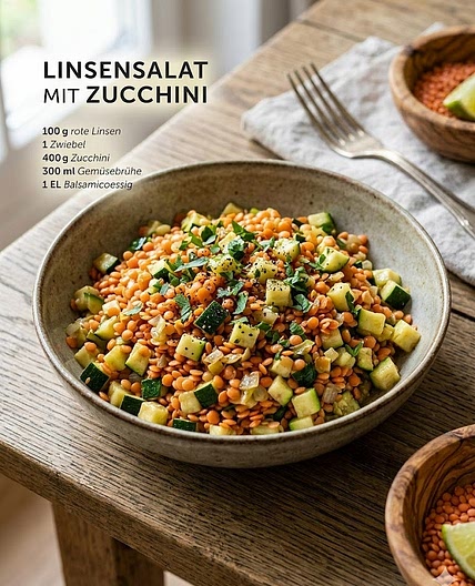 Linsensalat mit Zuccini