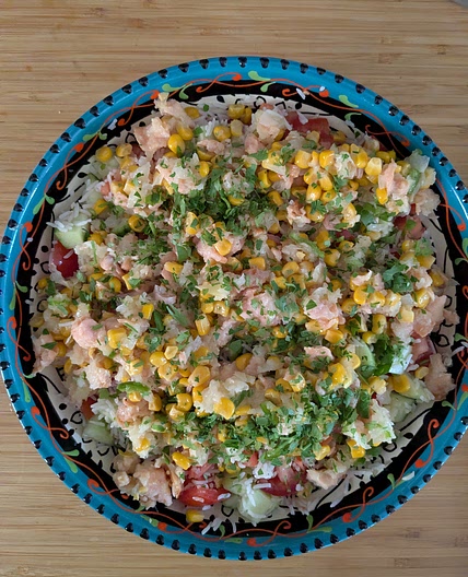 CEVICHE DI SALMONE AFFUMICATO E MAIS