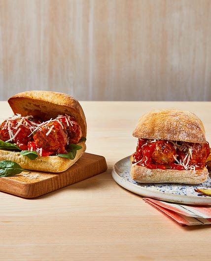 Tomatoey Pork Meatball Sandwich With Chips