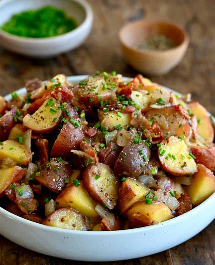 German Potato Salad with Warm Bacon Dressing