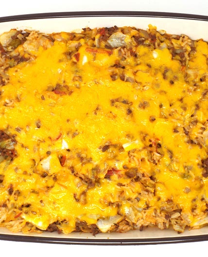 Ground Beef and Cheddar Cheese Cabbage Casserole