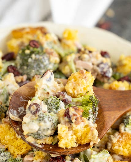 Broccoli Cornbread Salad Recipe