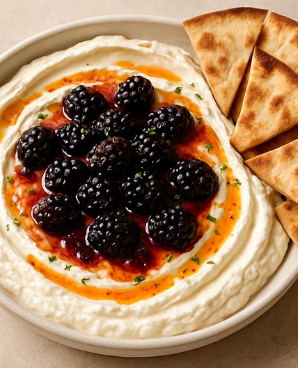 Whipped Feta Blackberry Hot Honey Dip