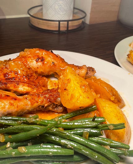 Greek lemon chicken with potatoes