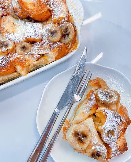 Baked Cinnamon Banana French Toast Casserole