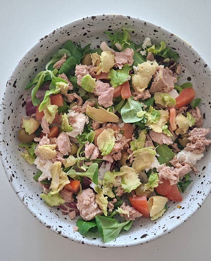 Salad - Tuna, Avocado, Feta, Tomatoes and Olives