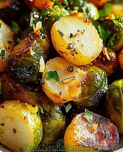 Roasted Brussels Sprouts and Potatoes