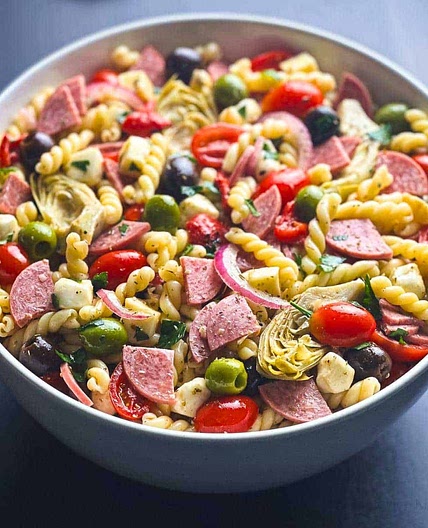 Antipasto Pasta Salad with Smoked Mozzarella