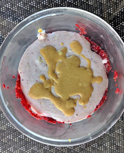 PB&J Blended Oats with Peanut Butter Magic Shell