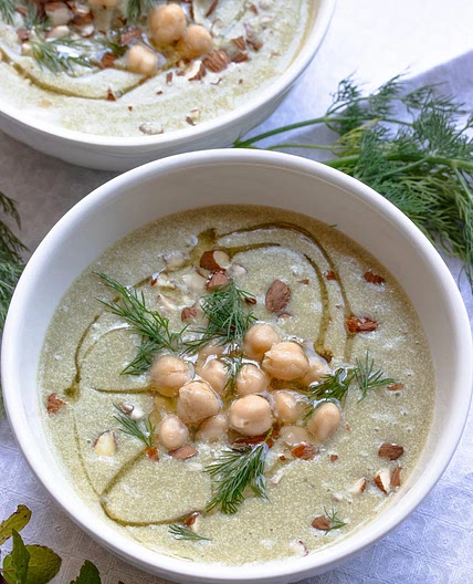 Cold Cucumber Soup with Garbanzo Beans