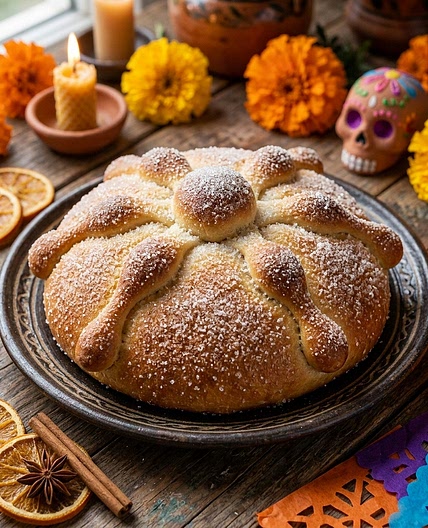 Pan de muerto de mandarina (en panificadora)