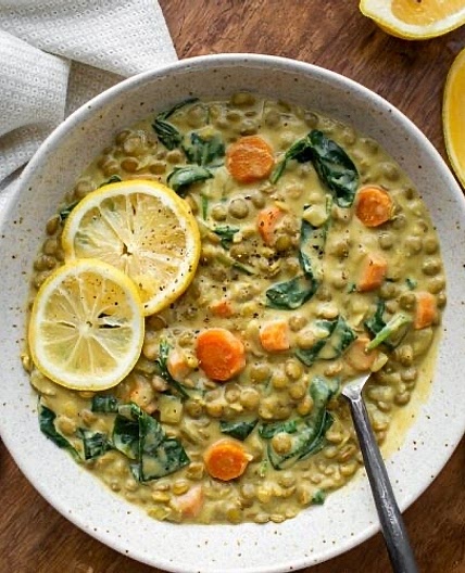 Lentil Soup with Turmeric and Lemon