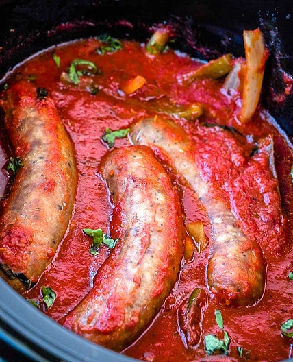 Sausage and Peppers made in a Slow Cooker!