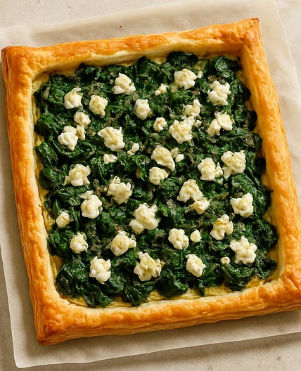 Spinach and Feta Puff Pastry Tart