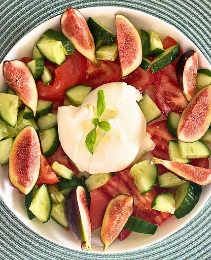 Burrata Caprese Salad Recipe with Figs