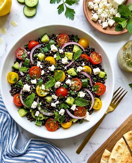 Cold Black Lentil Salad