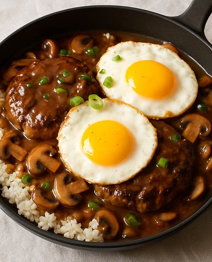 One-Pan Loco Moco Bowl (Serves 2–3)