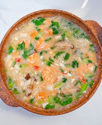 Chinese Salted Egg Yolk & Shrimp Congee