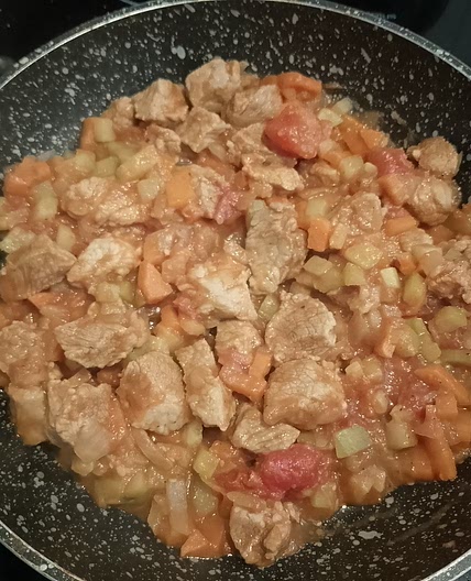 Côté échine de porc aux légumes