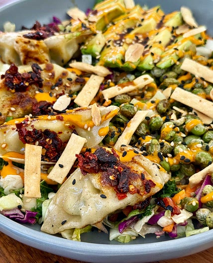 Chicken Potsticker Chili Crisp Salads