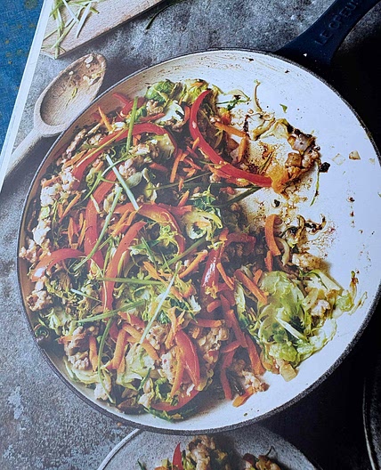 Skinny Taste Stir Fried Chicken and Shredded Brussels Bowl
