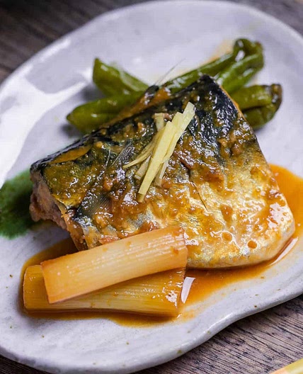 Simmered Miso Mackerel (Saba no Misoni)