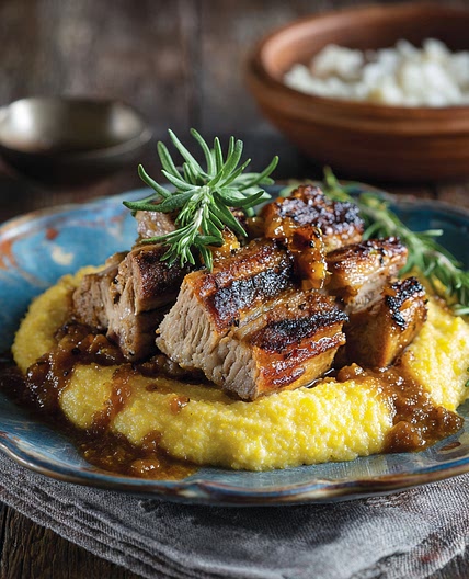 Pork with Rosemary Polenta