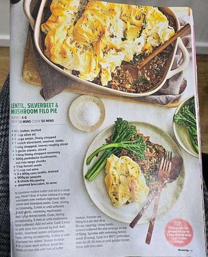 Lentil, Silverbeet & Mushroom Pie
