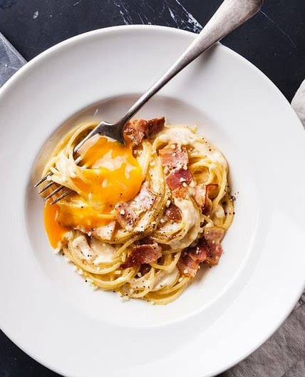 Tagliatelles Carbonara au vinaigre balsamique