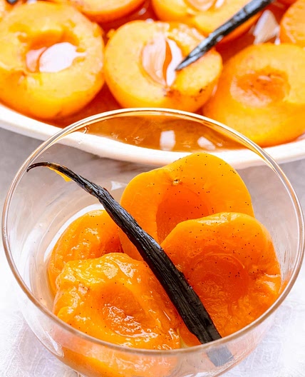 Honey Vanilla Poached Apricot Dessert