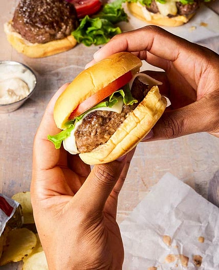 Blended Mushroom, Beef, & Bean Burger