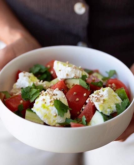 Pastèque, tomates & ricotta