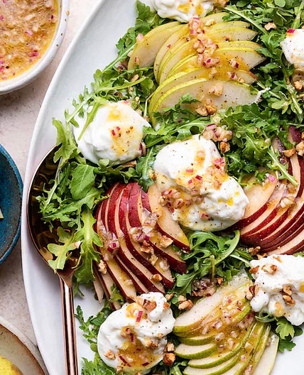 Pear Burrata Arugula Salad 
