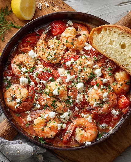 Baked Shrimp with Tomatoes and Feta